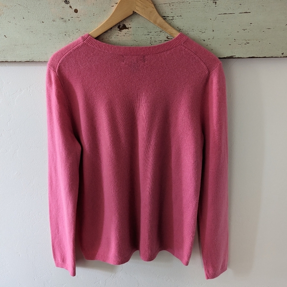 LANDS' END I Pink Cashmere Crew Neck Pullover Sweater, 10-12/M - Picture 10 of 11